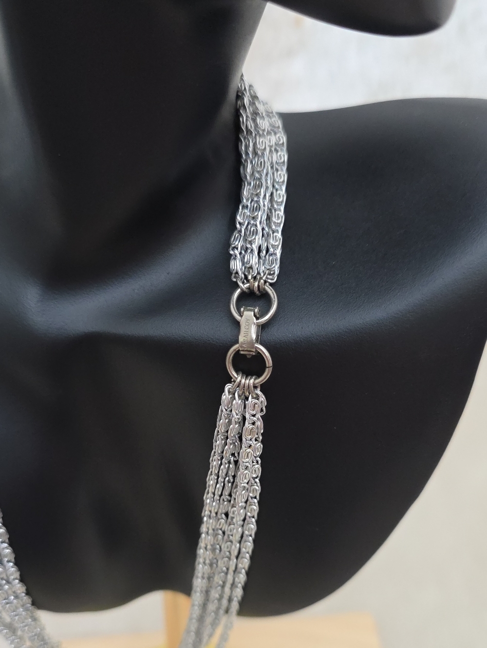 Vintage Sarah Coventry Silver Tone Multi Strand Statement Chain Necklace - Picture 4 of 7